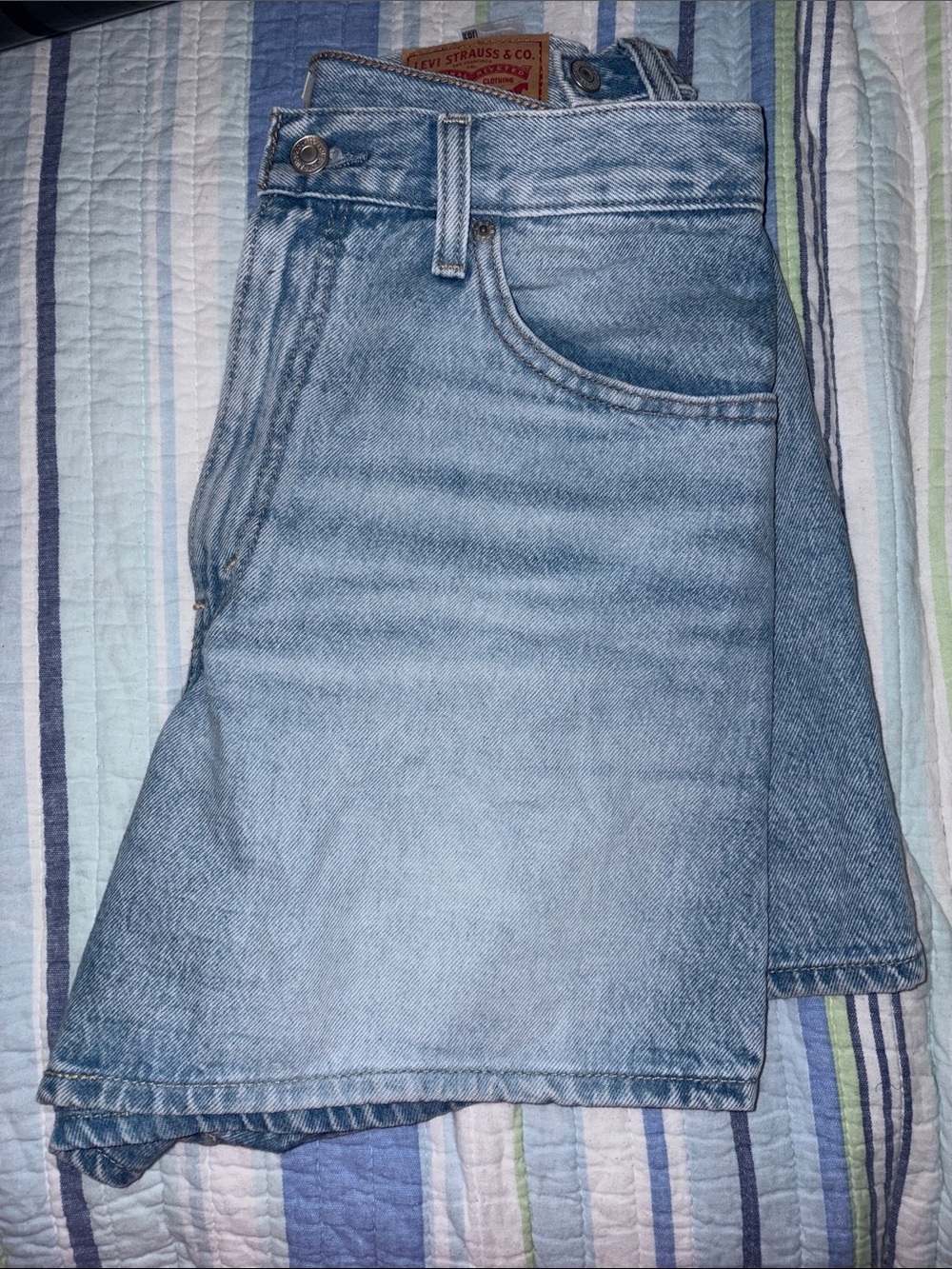 Levi's Women’s Light Blue Cinch Jean Shorts